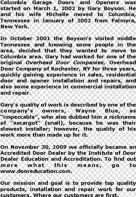 Columbia Garage Doors And Openers Was Started On March   Circle  HD Png DownloadTransparent PNG