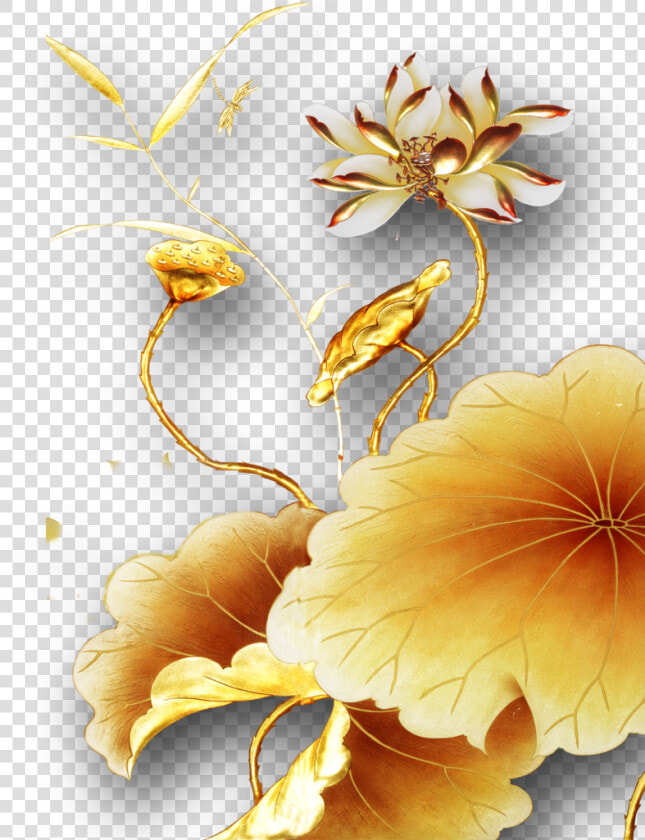  ftestickers  flowers  lotus  gold  golden  3deffect   Gold Lotus Flower Png  Transparent PngTransparent PNG