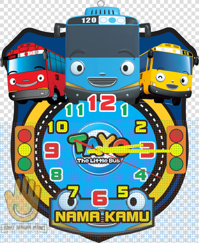 Jam Dinding Custom Tayo Free Nama Handmade Hiasan Dinding   Cartoon  HD Png DownloadTransparent PNG