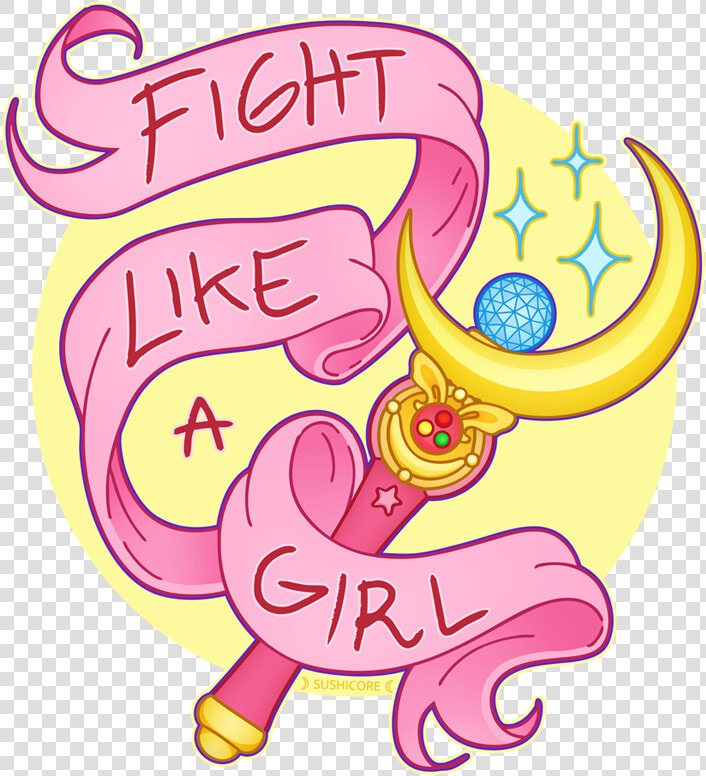 Transparent Cute Stickers Png   Fight Like A Girl Sailor Moon Png  Png DownloadTransparent PNG