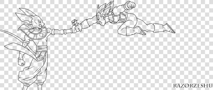 Png Black And White Download Beerus Drawing Vegeta   Dragon Ball Super Ultra Instinct Coloring Pages  Transparent PngTransparent PNG