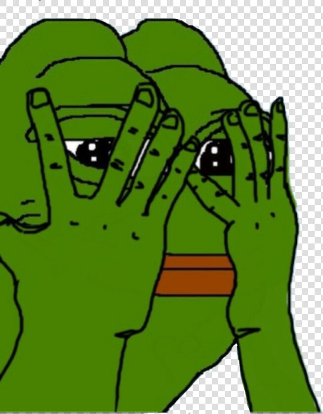Transparent Sad Pepe Png   Pepe Frog Covering Eyes  Png DownloadTransparent PNG