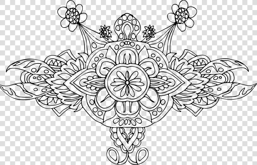 Floral Hand Drawn Line Art Clip Arts  HD Png DownloadTransparent PNG