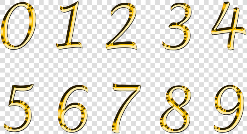 Golden Number Serie Clip Arts   Zahlen Png  Transparent PngTransparent PNG