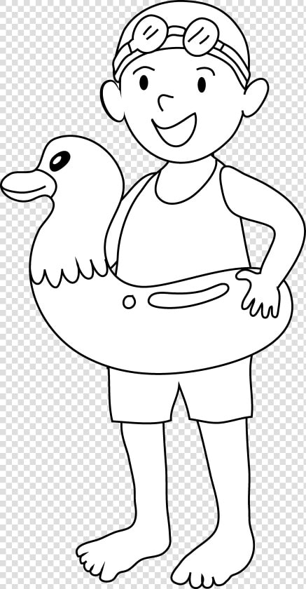 Black And White Swimming Png   Kids Swim Tube Clipart Black And White  Transparent PngTransparent PNG