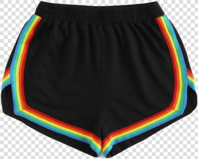  moodboard  aesthetic  shorts  rainbow  black  niche   Black And Rainbow Shorts  HD Png DownloadTransparent PNG
