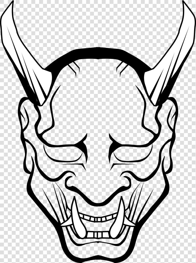 Oni Mask No Color Clip Arts   Oni Mask Drawing  HD Png DownloadTransparent PNG