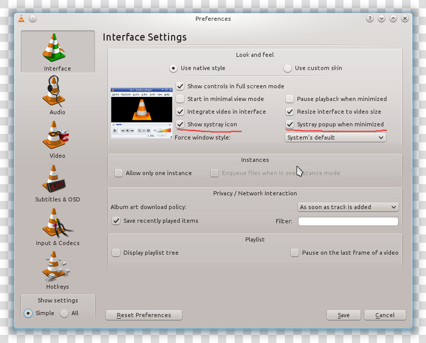 Preferences Window Of Vlc   Vlc Media Player  HD Png DownloadTransparent PNG