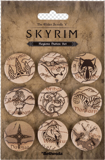 The Elder Scrolls V Skyrim Button Pins Regions   Skyrim  HD Png DownloadTransparent PNG