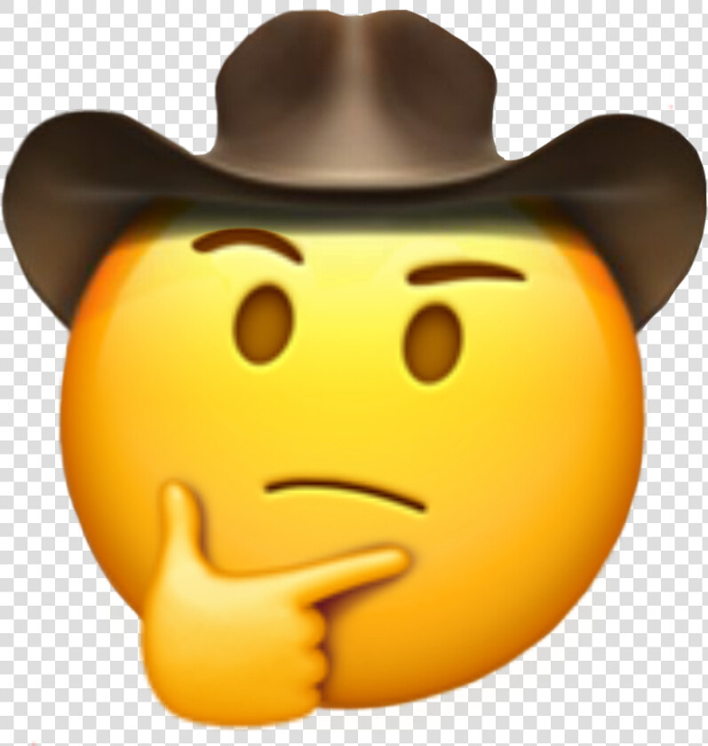  cowboy  cowboyemoji  hmm  hmmm  hmmemoji  emoji  emojis   Sad Cowboy Emoji  HD Png DownloadTransparent PNG