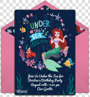 Little Mermaid Under The Sea Party Invitations  HD Png Download