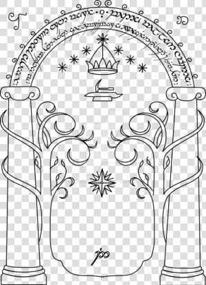 Drawing Doors Vector   Lord Of The Rings Arch  HD Png Download