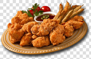 Transparent Cooked Steak Clipart   Fried Chicken Plate Png  Png Download