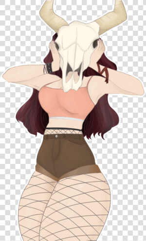 Cow Skull Png   Thicc Anime Girl Transparent  Png Download