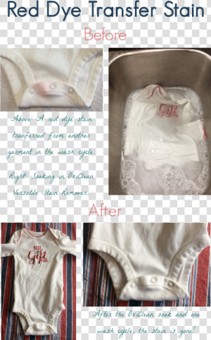 Before And After Pictures Of A Red Dye Transfer Stain   Briefs  HD Png Download