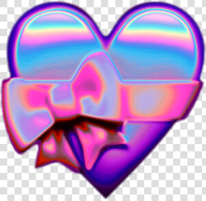  holo  holographic  heart  bow  hearts  emoji  iridescent   Png Holo Heart  Transparent Png