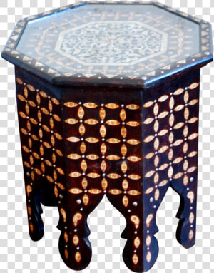 Moroccan Bone Inlaid Side Table  HD Png Download
