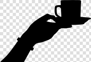 Female Hand Offering Cup Of Coffee   Silhouette Of Women Drinking Tea  HD Png Download