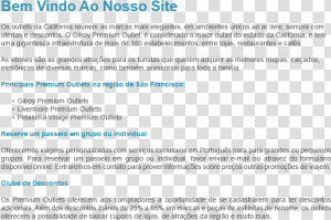Bem Vindo Ao Nosso Site  os Outlets Da Califórnia Reúnem  HD Png Download