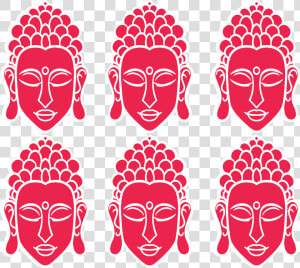 Buddha Face Vector Textile Print   Illustration  HD Png Download