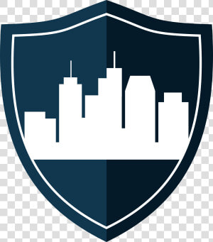 Icon Of A Shield With A Skyline Of Buildings In It  HD Png Download