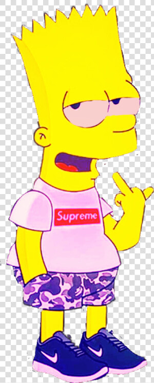 fuckyou  supreme  bartsimpson   Bart Simpson Sticker Fuck You  HD Png Download