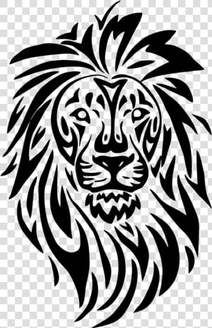 Transparent Lion Head Silhouette Png   Tribal Lion Art  Png Download