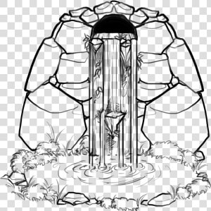 Transparent Waterfall Clipart Black And White   Black And White Waterfall Drawing  HD Png Download