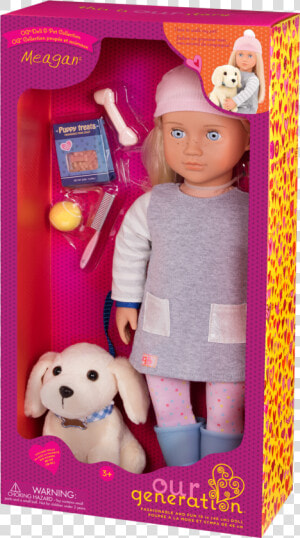 Meagan And Golden Retriever 18 inch Doll And Pet In   Our Generation Doll With Puppy  HD Png Download