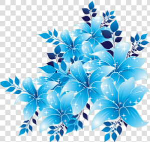 Flower Sky Blue Clip Art   Transparent Blue Flower Border Png  Png Download