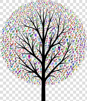Chromatic Gender Symbols Tree   Handprint Tree Tree Happy Fathers Day  HD Png Download
