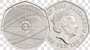 Sir Issac Newton 50p Coin  HD Png Download