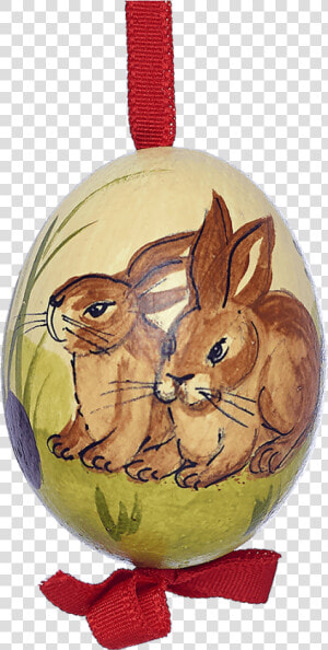 Easter Egg Two Sitting Rabbits In The Grass   Cartoon  HD Png Download