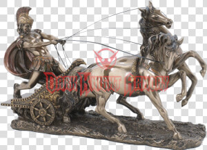 Bronze Roman Chariot Statue   Png Download   Roman Chariot Two Horses  Transparent Png