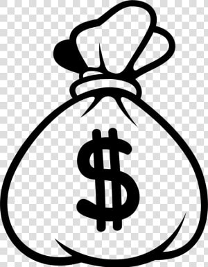 Money Bag Emoji Black And White Clipart   Png Download   Money Bag Black And White  Transparent Png