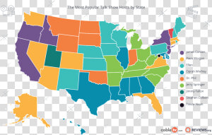 Talk Show Host Map   United States North And South  HD Png Download