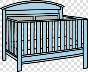 Crib  Light Blue  Gray   Cradle  HD Png Download