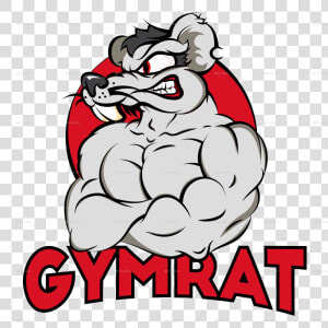 Transparent Muscular System Clipart   Gym Rat Logo Cartoon  HD Png Download