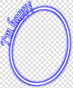 neon  glow  round  blue  happy  frame  border  freetoedit   Circle  HD Png Download