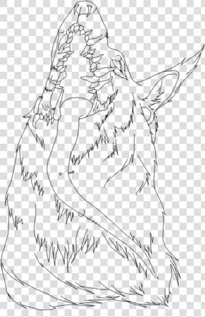Demon Lineart Couple   Free Wolf Line Art  HD Png Download