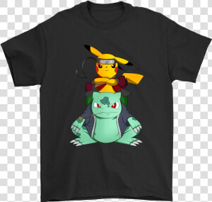 Pokemon Pikachu And Bulbasaur Mashup Naruto Jiraiya   Slipknot Disney Shirt  HD Png Download