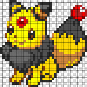 Eevee And Ampharos Fusion Perler Bead Pattern   Bead  HD Png Download