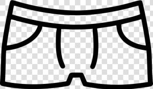 Boxers   Shorts Cartoon Black And White  HD Png Download