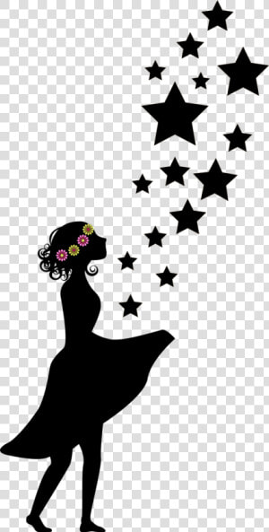 Flower Girl Sterntaler Girl Free Photo   Blumenmädchen Silhouette  HD Png Download