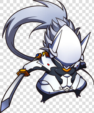 Hakumen Blazblue Chrono Phantasma Chibi Art   Chibi Hakumen  HD Png Download