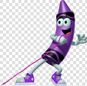 Purple Crayon Cartoon Character Pulling A Purple String   Cartoon Purple Crayon  HD Png Download