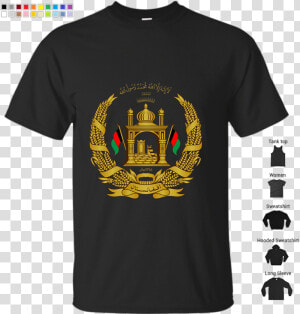 Afghanistan T shirt Afghan Flag Gold Emblem   T shirt  HD Png Download