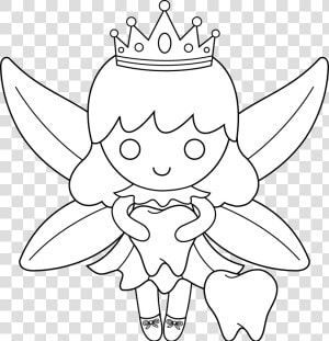 Fairies Clipart Printable   Tooth Fairy Colouring Pages  HD Png Download