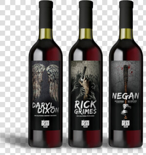 The Trio Of  amp ldquo   Walking Dead Rick Label Wine  HD Png Download