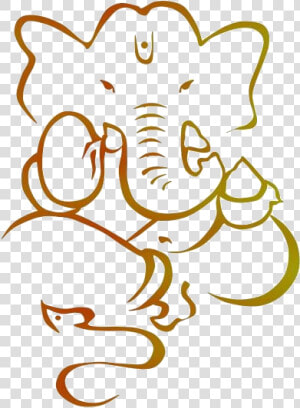 Ganesh Outline Png Transparent Images   Ganesh Chaturthi Drawing Easy  Png Download